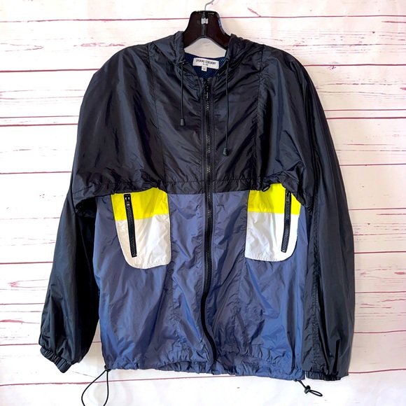 OPENING CEREMONY double layer Windbreaker jacket size S hood black UNISEX - Picture 1 of 11